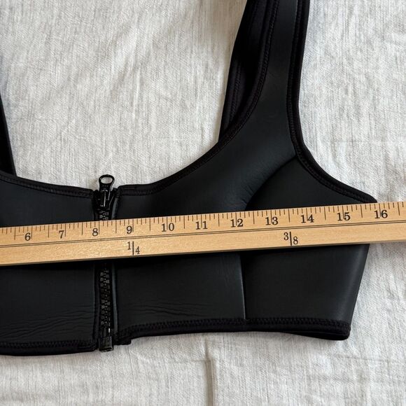 SKIMS Rubberized Scuba Swim Scoop Neck Bikini Top Black Women's M - Picture 13 of 16